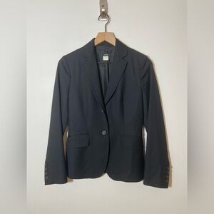 J Crew Womens size 0 Black 100% Wool Blazer Office Career